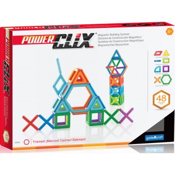 Магнитный конструктор Guidecraft PowerClix Frames, 48 деталей (G9200)