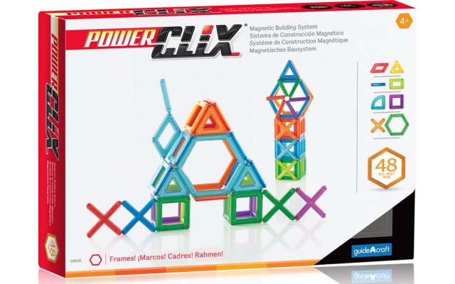 Магнітний конструктор Guidecraft PowerClix Frames, 48 деталей (G9200)