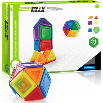 Магнитный конструктор Guidecraft PowerClix Solids, 24 детали (G9420)
