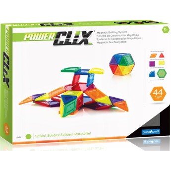 Магнитный конструктор Guidecraft PowerClix Solids, 44 детали (G9421)