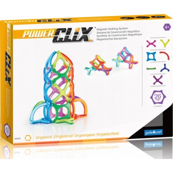 Магнитный конструктор Guidecraft PowerClix Organics, 26 деталей (G9430)