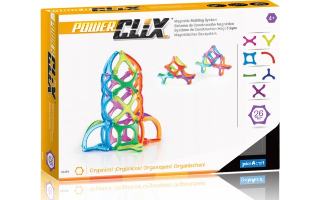 Магнитный конструктор Guidecraft PowerClix Organics, 26 деталей (G9430)