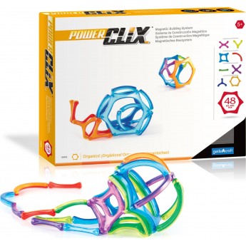 Магнитный конструктор Guidecraft PowerClix Organics, 48 деталей (G9431)