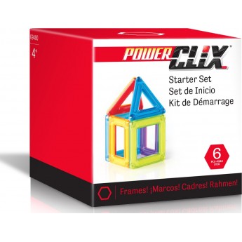 Магнитный конструктор Guidecraft PowerClix Frames Базовый набор, 6 деталей (G9480)