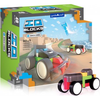 Конструктор Guidecraft IO Blocks Гоночные машины с дополненной 3d реальностью, 48 деталей (G9607)