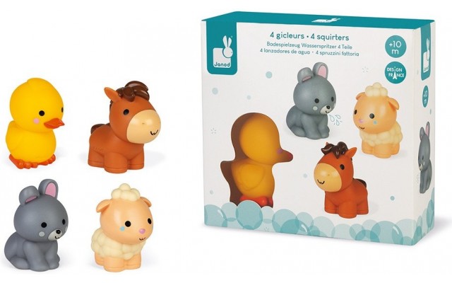 Набор игрушек-брызгалок для купания Janod Животные (J04702)