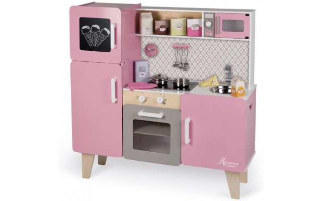 Дитяча дерев'яна кухня Janod Macaron maxi cooker зі світлом та звуком (J06571)