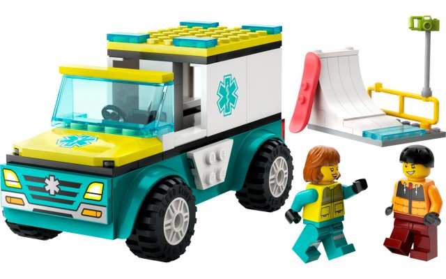 Конструктор LEGO City Карета скорой помощи и сноубордист 79 деталей (60403)