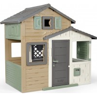 Детский игровой домик Smoby Green Друзья Эво с почтовым ящиком и окнами (810205)