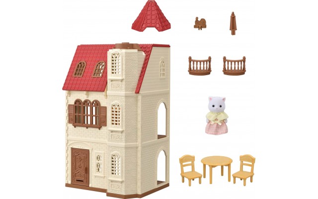 Ігровий набір Sylvanian Families Триповерховий будинок з флюгером, ліфтом та фігуркою (5400)