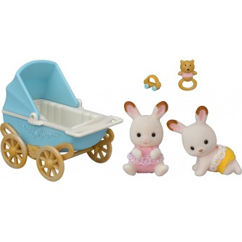 Набор фигурок Sylvanian Families Шоколадные Кролики-близнецы с тележкой (5432)