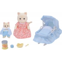 Набор фигурок Sylvanian Families Мама-кошка с малышом и люлькой (5433)