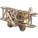 Деревянный механический 3D конструктор Ukrainian Gears Мини-биплан (70159) title=