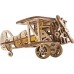 Деревянный механический 3D конструктор Ukrainian Gears Мини-биплан (70159) title=