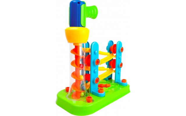 Детский набор для сборки Edu-Toys Горка-зигзаг с инструментами 54 детали (JS021)