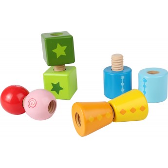 Игровой набор Hape Закрути 8 деревянных блоков для творчества (E0416)