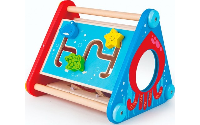 Бізібокс Hape 5 в 1 для малюків з лабіринтом та шестернями (E0434)