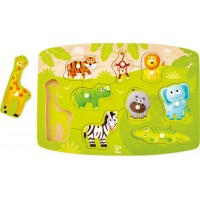 Рамка-вкладиш Hape Звірята з джунглів, 10 деталей (E1405)
