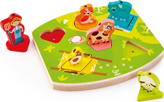 Звуковая рамка-вкладыш Hape На ферме с фигурками животных (E1614)