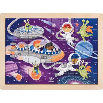 Пазл Hape Пришельцы двусторонний с раскраской 48 деталей (E1644)