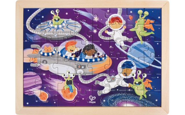 Пазл Hape Прибульці двосторонній з розфарбуванням 48 деталей (E1644)