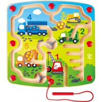 Магнитный лабиринт Hape Строительный транспорт с шариками (E1713)