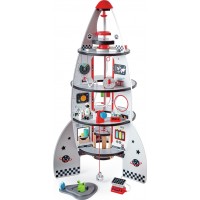 Деревянная ракета Hape Четырехуровневая с аксессуарами (E3021)