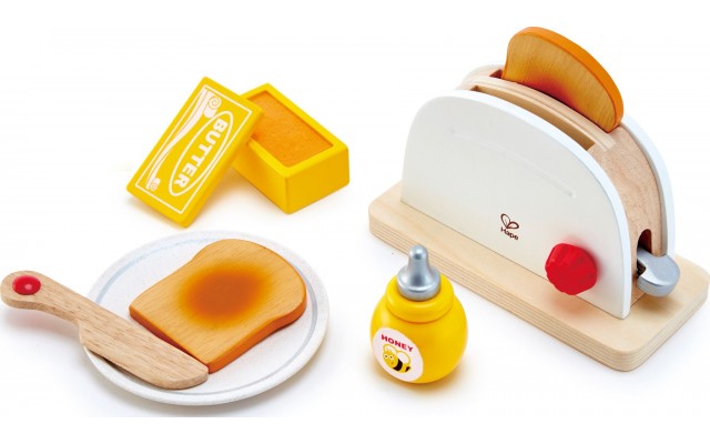 Іграшковий тостер Hape Дерев'яний з аксесуарами для сніданку (E3148)