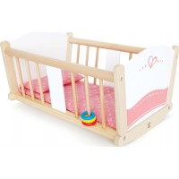 Іграшкова колиска Hape з матрацом і брязкальцем (E3601)