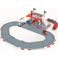Автотрек Hape Гоночна траса з поїздом та машинками (E3734)