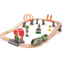 Железная дорога Hape Поезд с солнечной панелью и светом 37 эл.(E3762)
