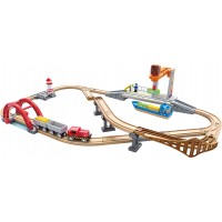 Игрушечная железная дорога Hape Грузоперевозки с краном и маяком (E3790)