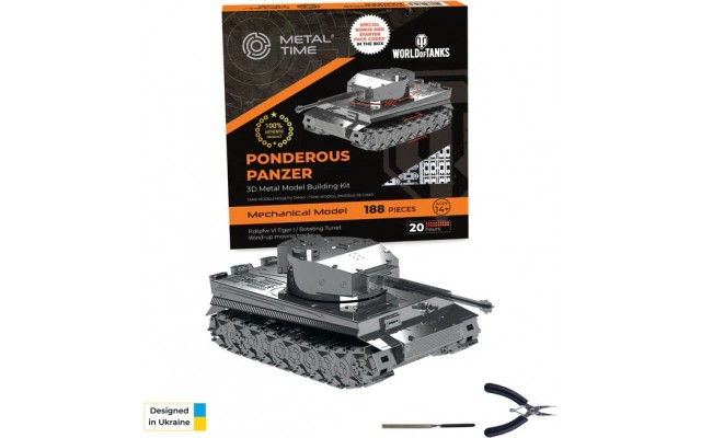Модель 3D конструктор Metal Time Ponderous Panzer Танк Тигр 1:35 (MT020)