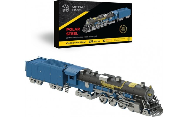 Модель 3D конструктор Metal Time Polar Steel Поезд механический цветной (MT052)