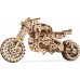 Деревянный 3D конструктор Ukrainian Gears Мотоцикл Scrambler с коляской, 22 см (70137) title=