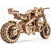 Деревянный 3D конструктор Ukrainian Gears Мотоцикл Scrambler с коляской, 22 см (70137) title=