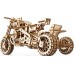 Деревянный 3D конструктор Ukrainian Gears Мотоцикл Scrambler с коляской, 22 см (70137) title=