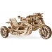 Деревянный 3D конструктор Ukrainian Gears Мотоцикл Scrambler с коляской, 22 см (70137) title=