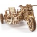 Деревянный 3D конструктор Ukrainian Gears Мотоцикл Scrambler с коляской, 22 см (70137) title=