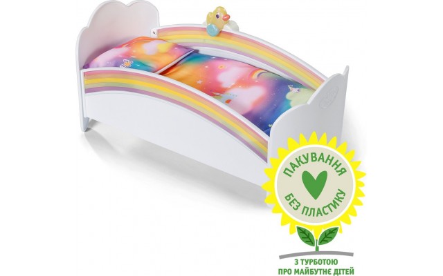 Кроватка для куклы BABY born Сон на радуге с музыкой и наклейками (835999)