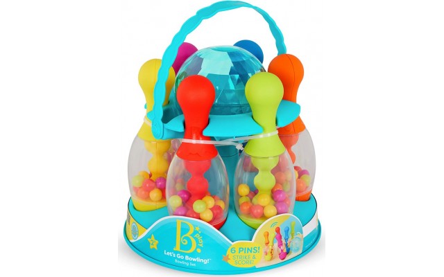 Игровой набор Battat Яркий боулинг, 6 кеглей, шар, 25 см (BX4511Z)