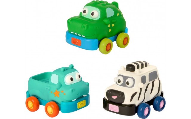 Игровой набор Battat Lite Автопарк сафари, 3 инерционные машинки (BT1835Z)