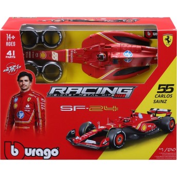 Конструктор Bburago Ferrari SF-24 1:24, красный, металлический корпус (18-26859)