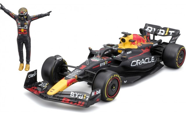 Автомодель Bburago Red Bull Racing RB19 с фигуркой, 1:24, черная (18-28036)