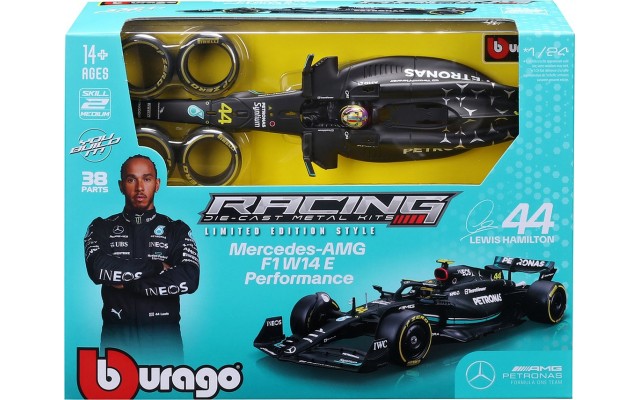 Конструктор Bburago Mercedes-AMG F1 W14 Performance, 1:24, черный (18-28510)