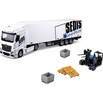 Игровой набор Bburago Фура Mercedes-Benz Actros с погрузчиком 1:43 (18-31471)