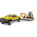 Игрушка Bruder пикап RAM Rental Service с мини-экскаватором (02546) title=