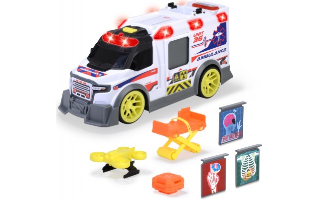 Игрушка автомобиль Dickie Toys Скорая помощь с аксессуарами и светом, 41 см (3307003)