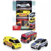 Ігровий набір Dickie Toys Команда SOS Поліція, швидка допомога та пожежна, 3 автомобілі (3712028)