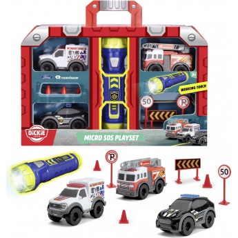 Игровой набор Dickie Toys SOS Быстрое реагирование Микро с фонарем и аксессуарами (3714024)